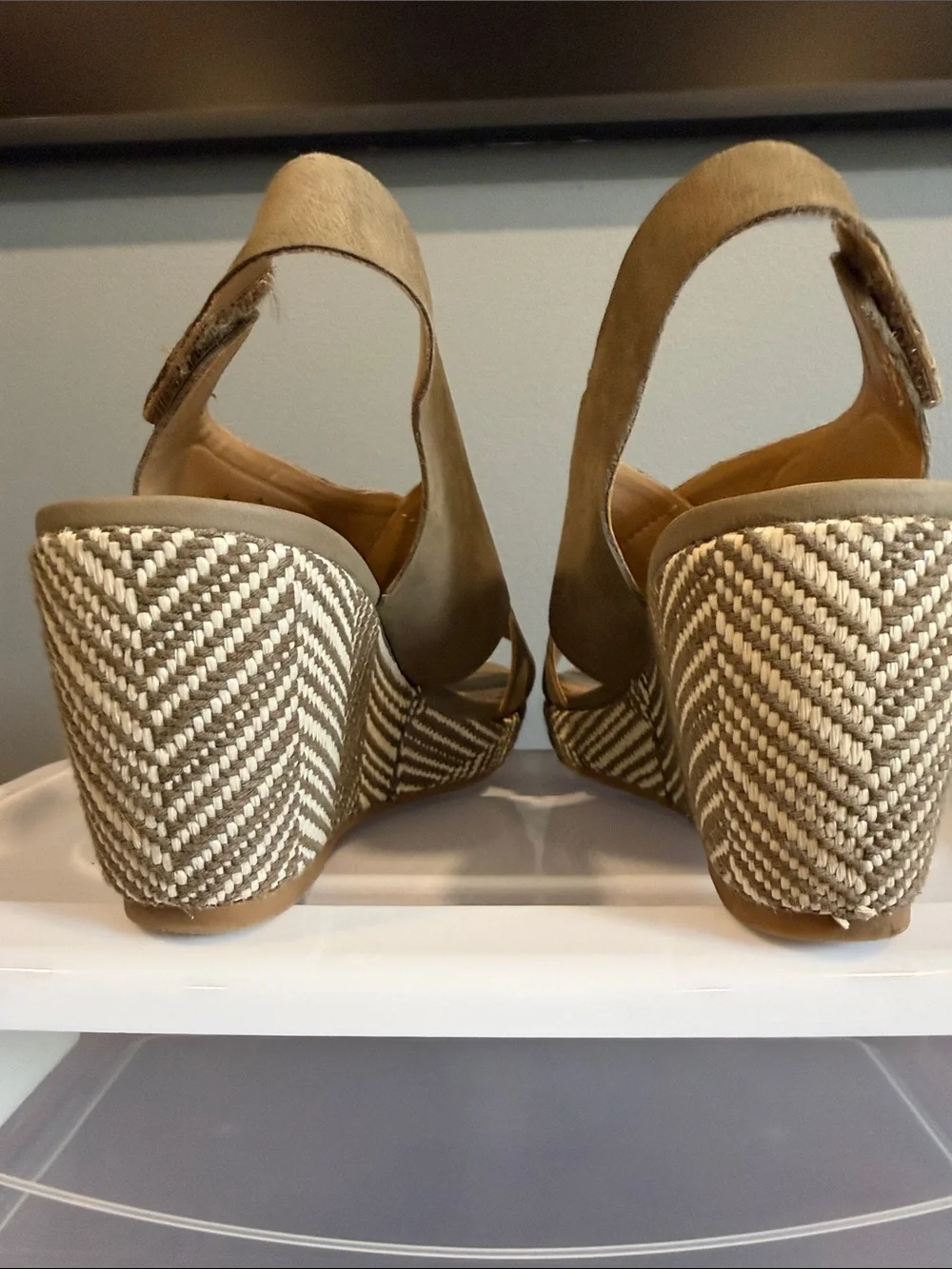 Hush Puppies Griffon Olive Green Suede Wedge Sandal